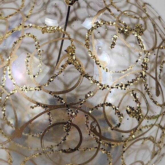 Commodore Holiday Memories 3 Glass Christmas Ornaments Gold Filigree Romania - Picture 9 of 10